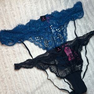La SENZA Lace Panty Duo - Navy and Black